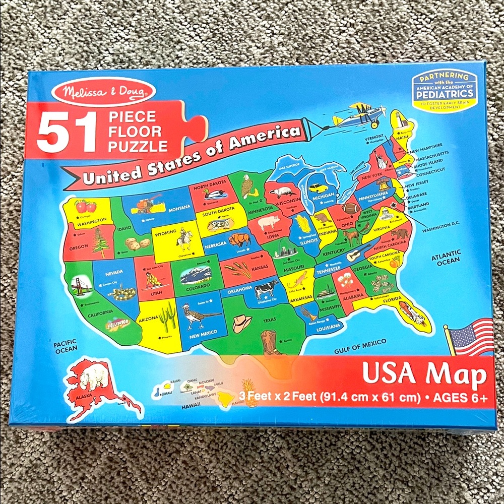 Melissa & Doug USA Map Puzzle - Bright and Educational